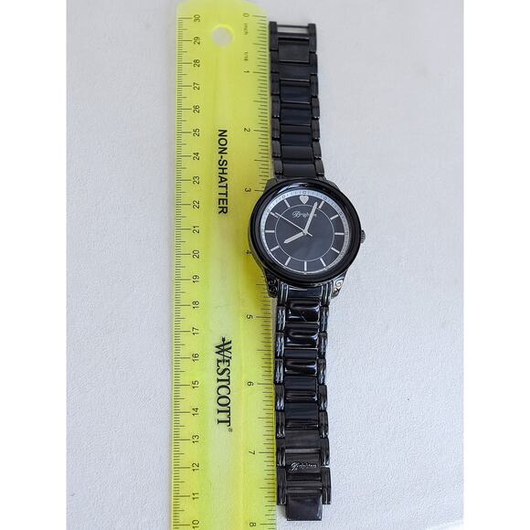 Brighton Carpinteria Watch Dark Bronze Black Acrylic Chunky Retired Quartz 7.5" - Picture 10 of 12